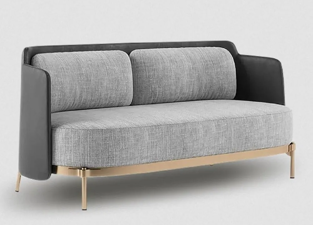 Schneller Versand Casa Padrino Canapé de Luxe Gris / Noir / Laiton 163 cm - Meubles de Salon & Hôtel