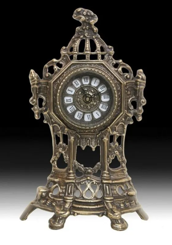 Preisknaller Casa Padrino horloge de table baroque de luxe bronze antique H. 35 cm - Accessoires de décoration baroques