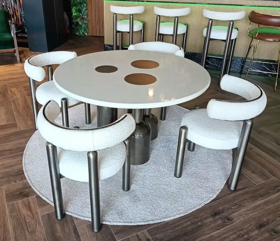 Markenprodukt Casa Padrino ensemble de salle à manger de luxe blanc / gris - Meubles pour hôtels et restaurants de luxe