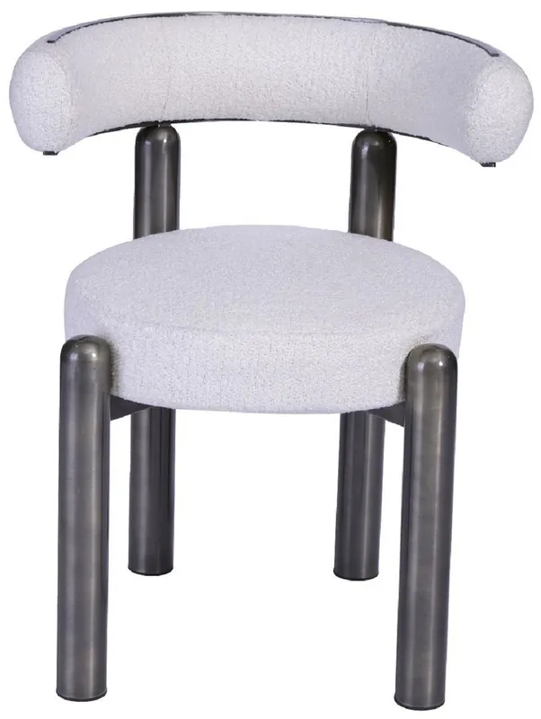 Knallerangebot Casa Padrino chaise de salle à manger de luxe avec dossier incurvé blanc / gris - Meubles de salle à manger