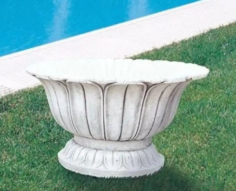 Casa Padrino pot de fleurs baroque de luxe blanc antique Ø 36 x H. 32 cm - Fabriqué en Italie Neuheit