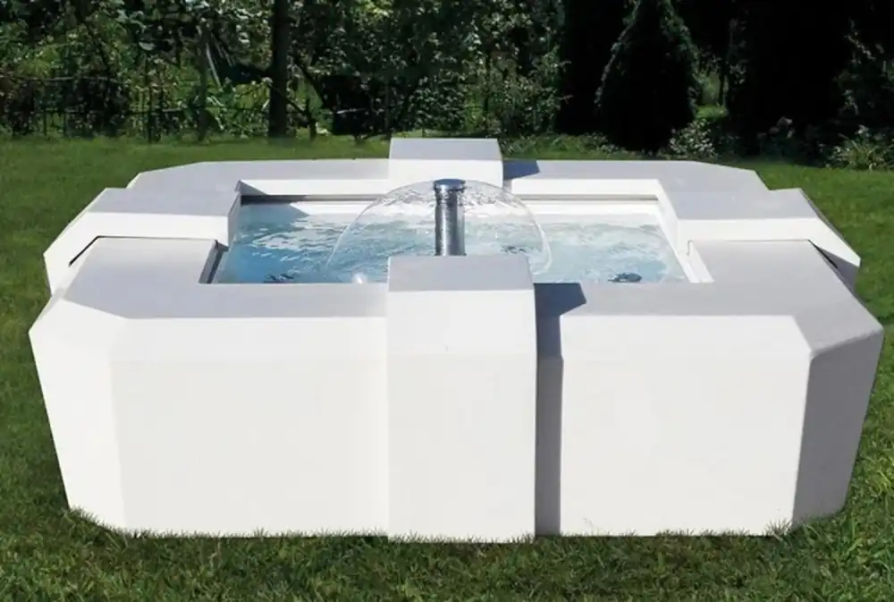 Neue Kollektion Casa Padrino fontaine de luxe blanc 130 cm - Fontaine de jardin carrée