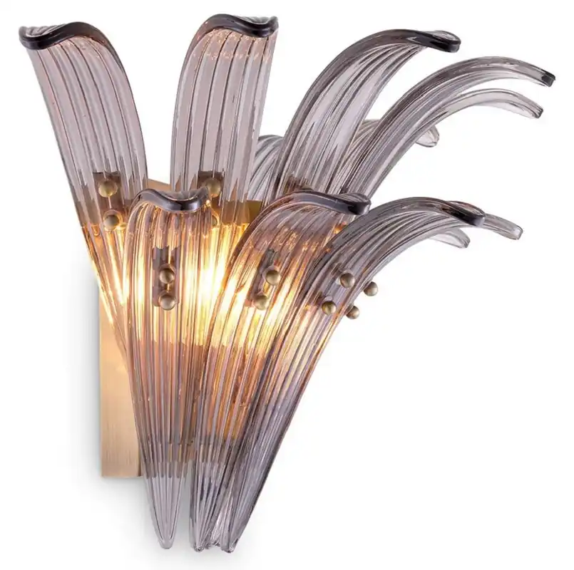 Casa Padrino applique murale de luxe gris / laiton 49 x 27 x H. 30 cm - Luminaires de luxe Nur Für Kurze Zeit