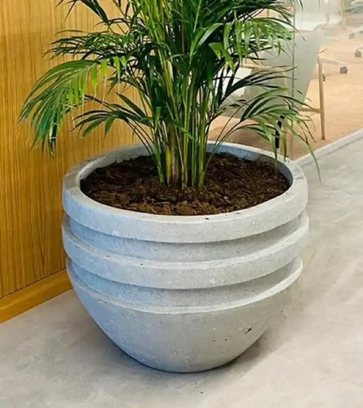 Geprüft Casa Padrino pot de fleurs en béton de luxe gris Ø 80 x H. 60 cm - Pot de plante décoratif de salon & jardin