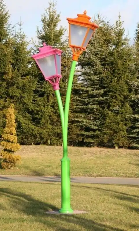 Highlight Casa Padrino lanterne de jardin double Art Nouveau vert / rose / orange - éclairage extérieur