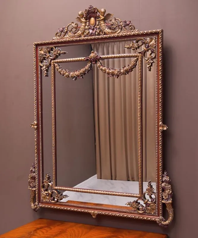 Nur Heute Casa Padrino miroir baroque de luxe marron / bronze H. 158 cm - Miroir mural de style baroque - Fabriqué en Italie