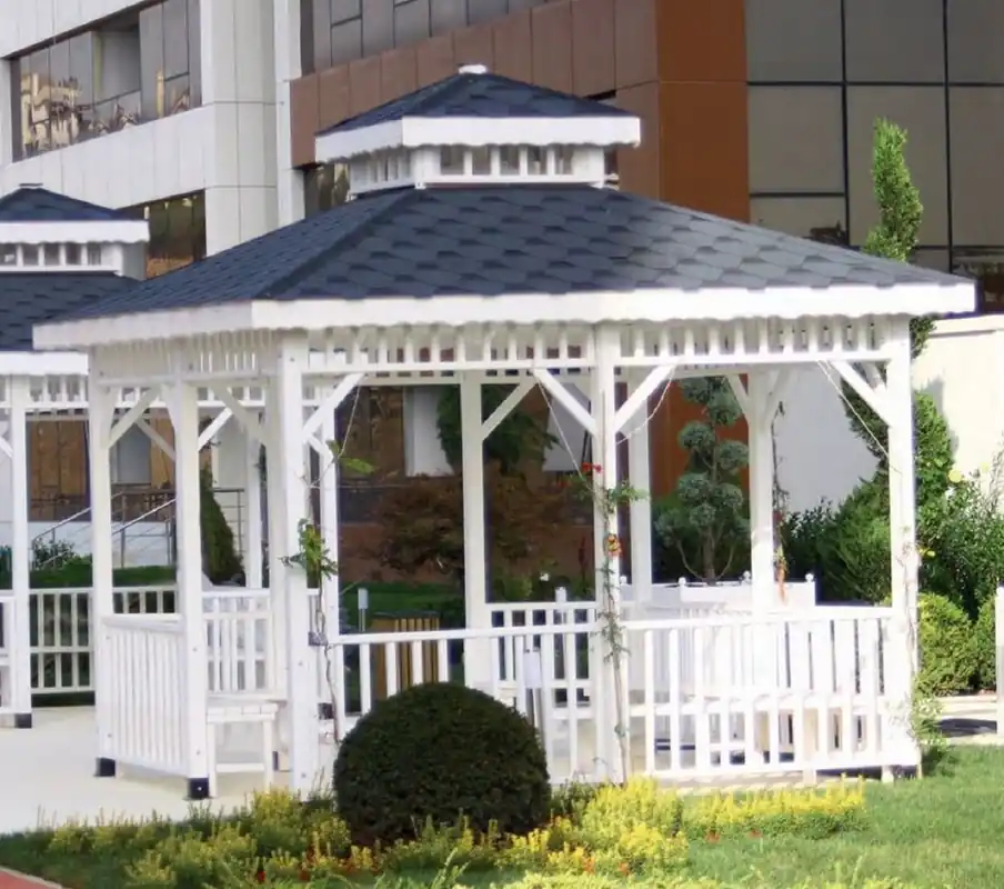 Casa Padrino pavillon avec bancs blanc / bleu 400 x 400 x H. 400 cm - Meubles de jardin & parc Direkt Vom Hersteller