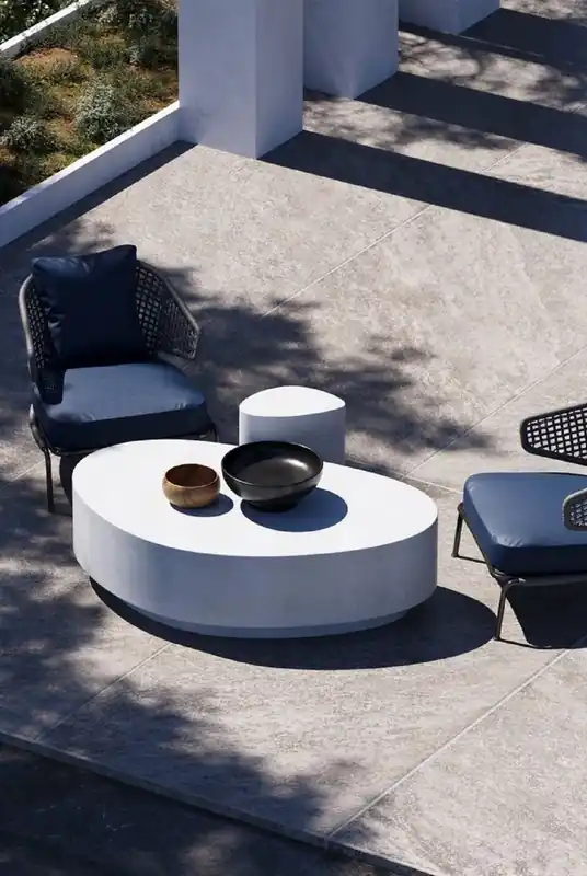 Sale Casa Padrino table basse de luxe en béton blanc 142 cm - Meubles de salon et de jardin