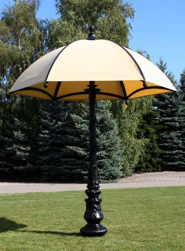 Casa Padrino parasol décoratif de jardin baroque noir / beige Ø 350 x H. 418,5 cm Markenware
