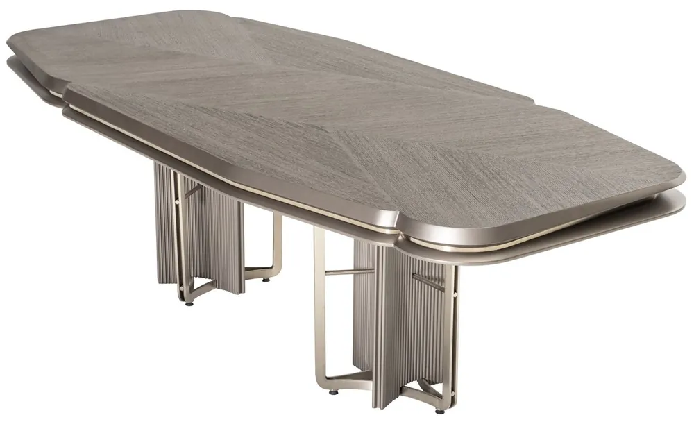 Casa Padrino table à manger de luxe gris / argent 251 cm - Meubles de salle à manger de luxe Wochenendangebot