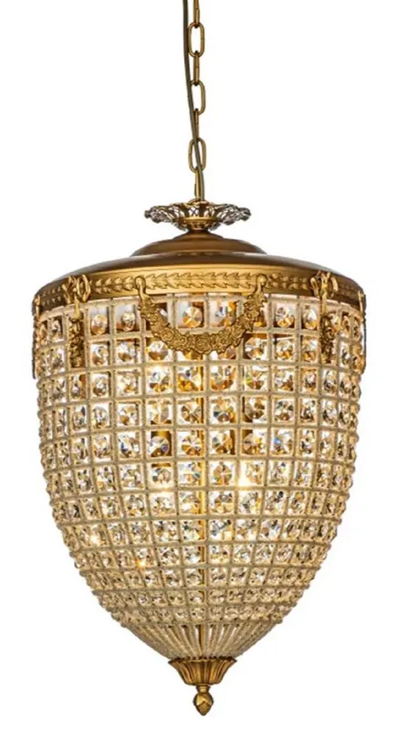 Casa Padrino lustre baroque en cristal or Ø 38 x H. 65 cm - Luminaires baroques Top-Preis