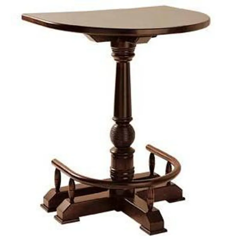Neue Ware Casa Padrino table de bar murale de luxe avec repose-pieds marron foncé 75 x 90 x H. 110 cm - Table demi-ronde en bois massif - Table de bar demi-ronde en bois massif