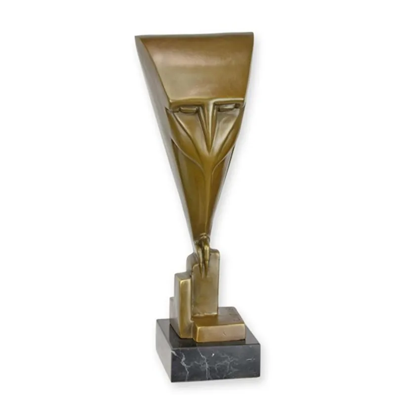 Casa Padrino figure décorative en bronze de luxe hibou art déco abstrait 10 x 8,5 x H. 28,6 cm - sculpture décorative en bronze Letzte Chance