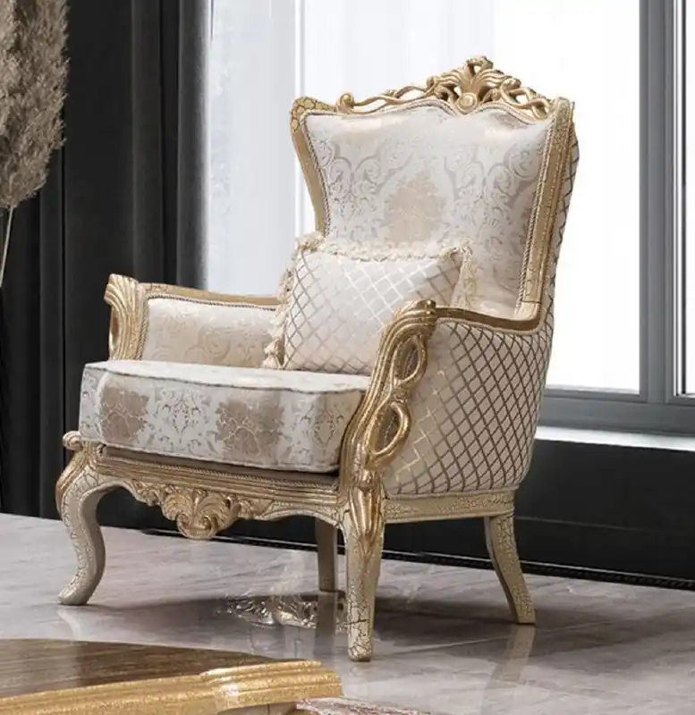 Casa Padrino fauteuil de salon baroque de luxe blanc / or antique - Magnifique meubles baroques Jetzt Kaufen