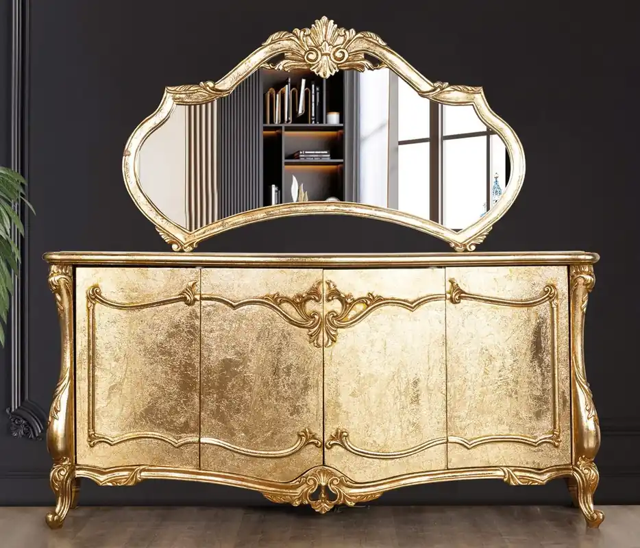 Markenware Casa Padrino buffet baroque de luxe avec miroir or - Meubles de salle à manger de style baroque