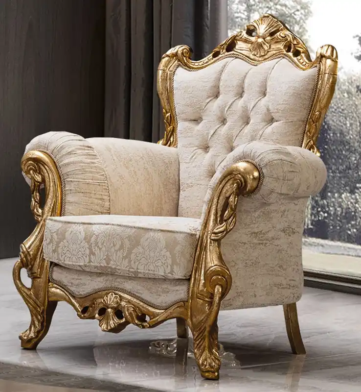 Günstig Casa Padrino fauteuil de salon baroque de luxe blanc / or - Meubles de style baroque faits main