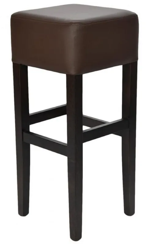 Versand Am Gleichen Tag Casa Padrino tabouret de bar de style campagnard marron / noir H. 80 cm - Chaise de bar rembourrée en bois massif