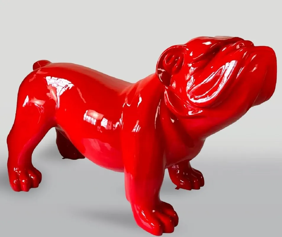 Jetzt Kaufen Casa Padrino sculpture décorative XXL chien bouledogue rouge 226 cm - Immense figurine de jardin