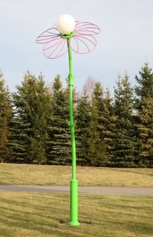 Nur Heute Casa Padrino lanterne de jardin Art Nouveau vert / violet / blanc H. 400,5 cm - éclairage extérieur