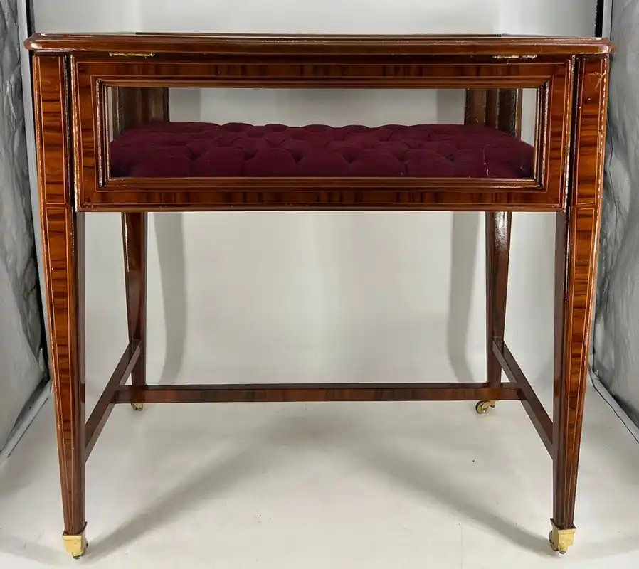 Casa Padrino vitrine de magasin baroque avec couvercle à charnière marron / bordeaux rouge - Meubles baroques - Marchandises 1B Wochenendangebot