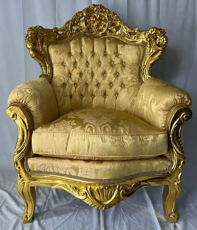 Nur Heute Casa Padrino fauteuil baroque avec strass or motif / or - Meubles de salon de style baroque
