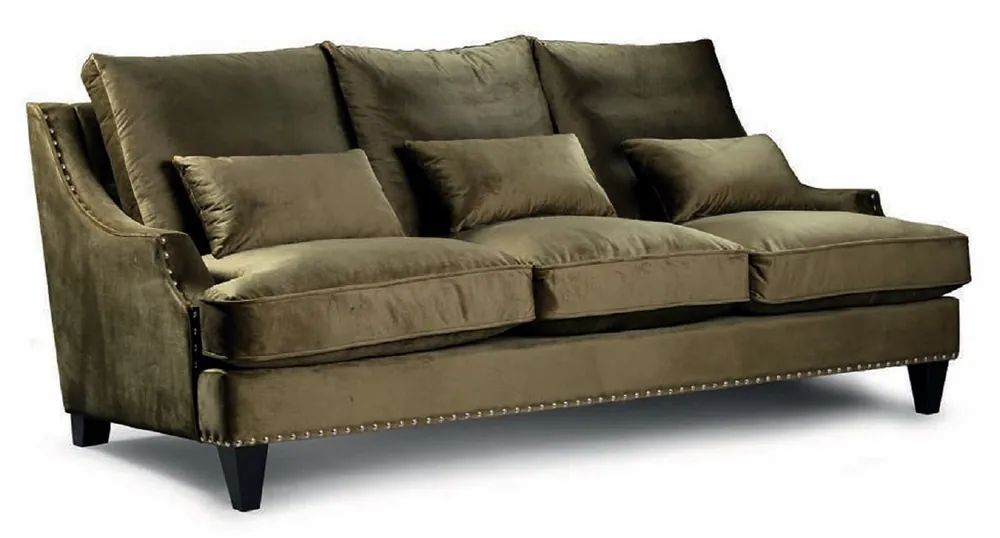 Ausverkauf Casa Padrino canapé de luxe vert olive / noir 150 cm - Meubles de Salon et Hôtel