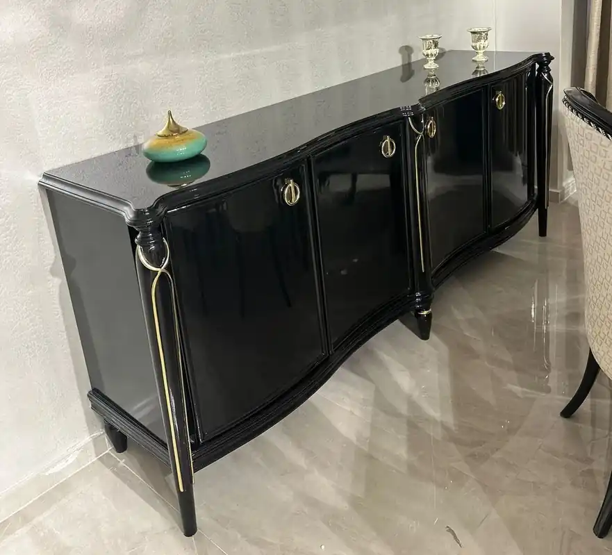 Casa Padrino buffet baroque de luxe noir / or 230 cm - Meubles baroques Saisonangebot