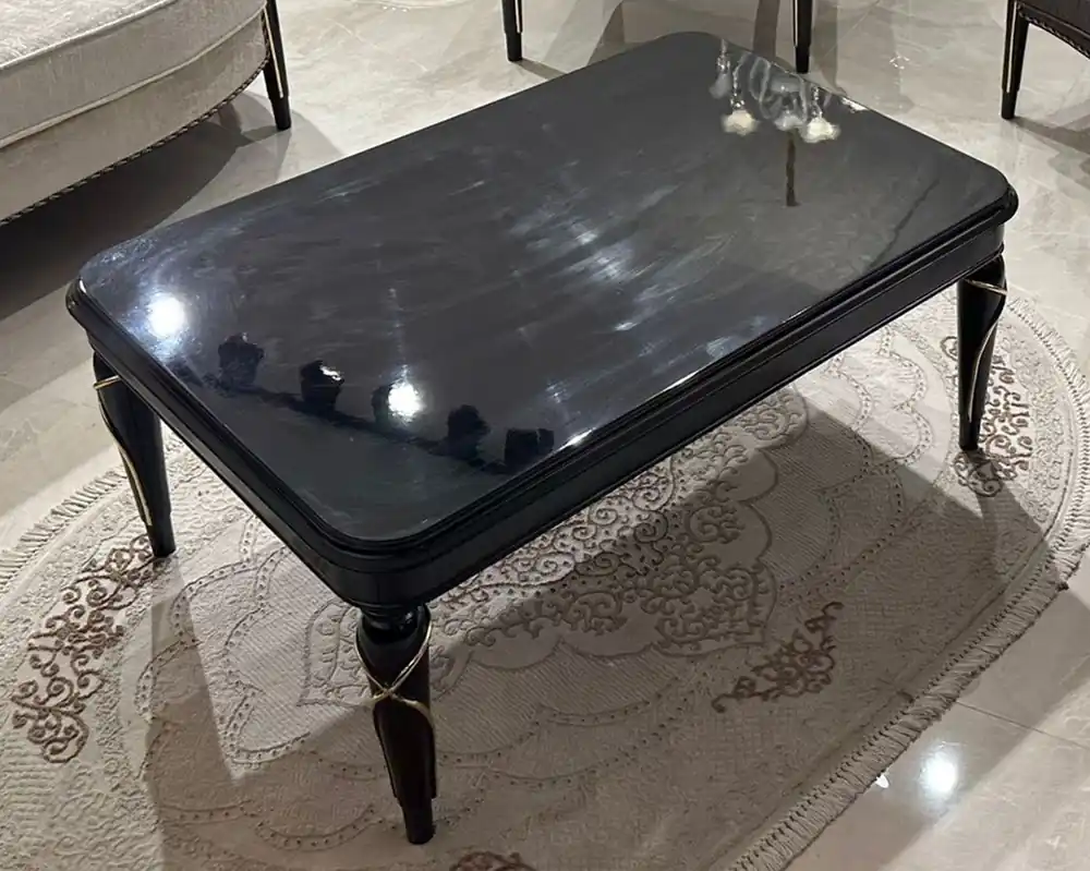 Sofort Bestellen Casa Padrino table basse baroque de luxe noir / or 120 cm - Meubles de style baroque