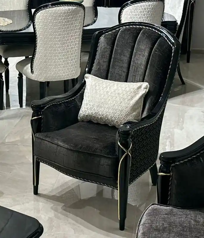 Casa Padrino fauteuil baroque de luxe noir / or - Magnifique meuble de style baroque Highlight