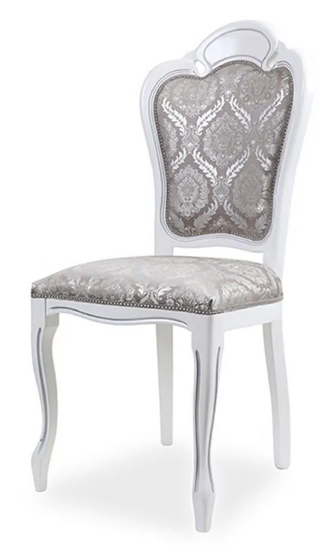 Beliebt Casa Padrino chaise de salle à manger baroque de luxe gris / blanc - Meubles de salle à manger de style baroque