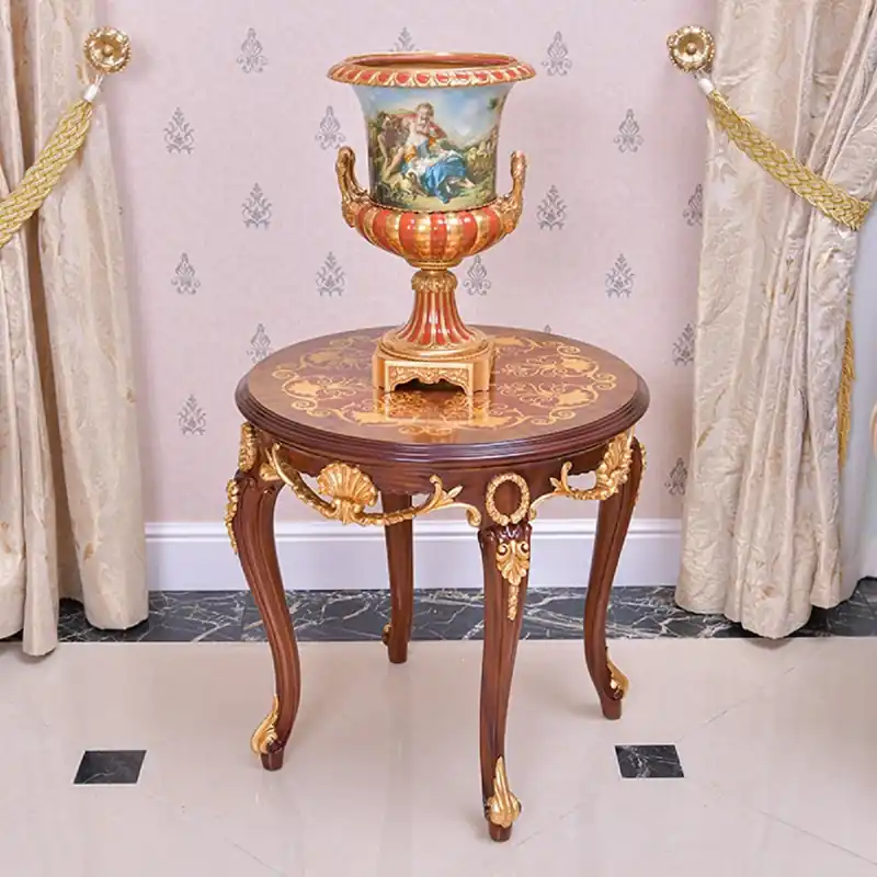 Zertifiziert Casa Padrino table d'appoint baroque de luxe marron / or H. 62 cm - Meubles Baroques - Fabriqué en Italie