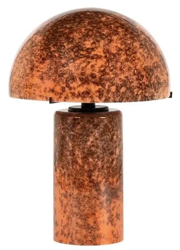 Casa Padrino lampe de table de luxe en verre orange / marron H. 36 cm - Lampe de bureau ronde Wochenendangebot