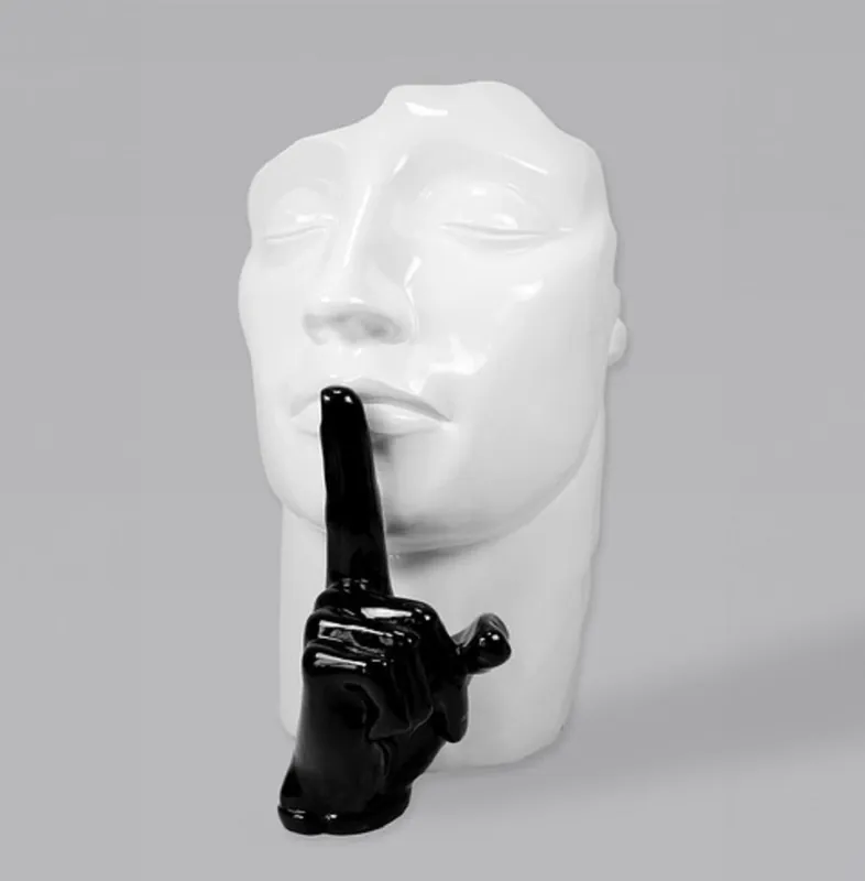 Casa Padrino sculpture décorative XXL blanc / noir H. 140 cm Markenware