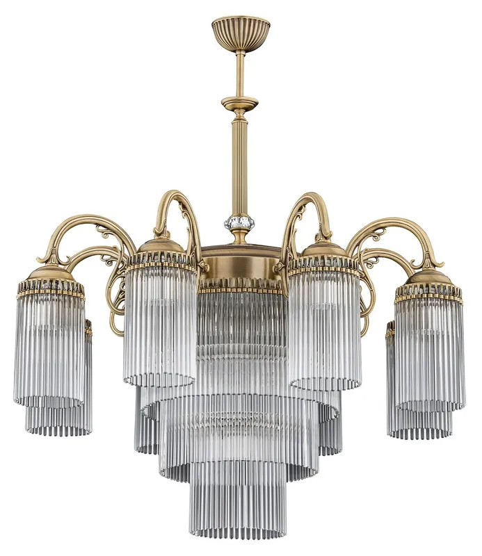 Casa Padrino lustre baroque de luxe en cristal laiton avec patine Ø 80 x H. 90 cm Neue Ware