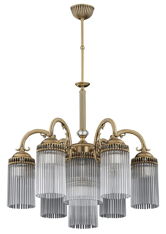 Nur Heute Casa Padrino lustre baroque de luxe en cristal laiton avec patine Ø 60 x H. 85 cm
