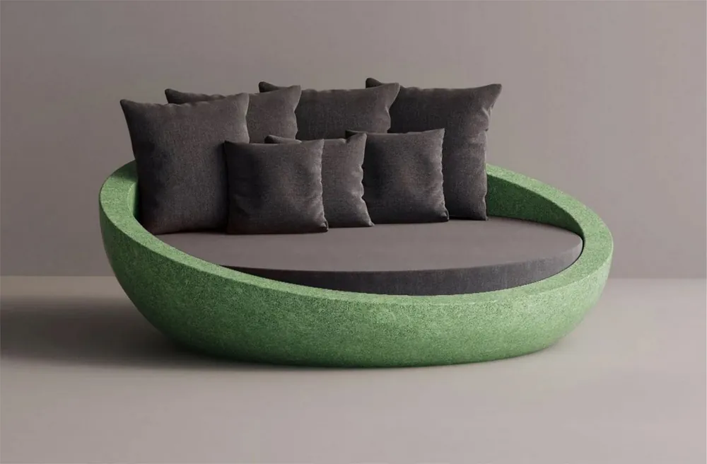 Casa Padrino îlot de couchée de luxe en béton anthracite / vert Ø 180 cm - Meubles de jardin et d'hôtel Ausverkauf