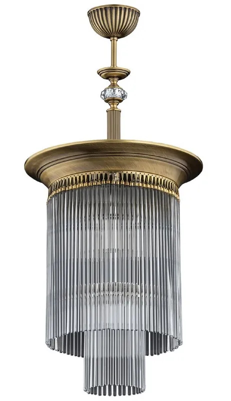Casa Padrino lampe de couverture en cristal baroque de luxe laiton avec patine Ø 34 x H. 65 cm Nur Heute