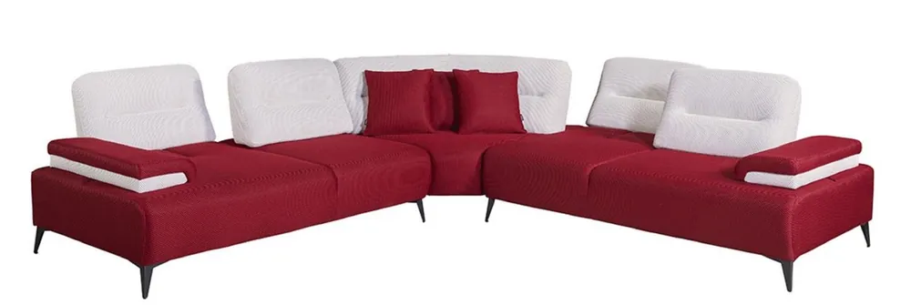 Casa Padrino canapé d'angle de luxe bordeaux rouge / blanc / gris 310 x 310 cm - Canapé de salon Expressversand