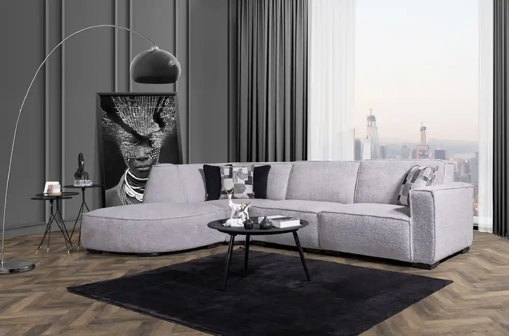 Angebot Casa Padrino canapé d'angle de luxe gris / noir 290 x 215 cm - Meubles de salon et d'hôtel