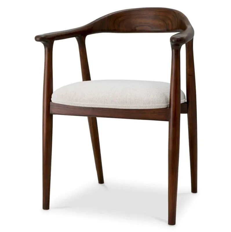 Casa Padrino chaise de salle à manger de luxe avec accoudoirs marron / crème - Meubles de restaurant Jetzt Kaufen
