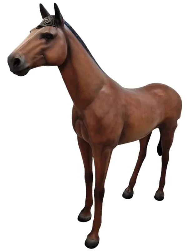 Super-Preis Casa Padrino sculpture décorative XXL cheval marron / noir 230 cm - Figurine de jardin grandeur nature