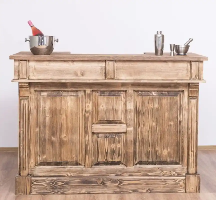 Schneller Versand Casa Padrino comptoir de bar style maison de campagne marron / naturel 160 cm - Meuble de bar