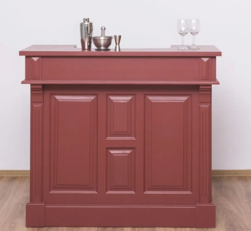 Casa Padrino comptoir de bar style maison de campagne bordeaux rouge 120 cm - Meubles de bar massif Preisknaller