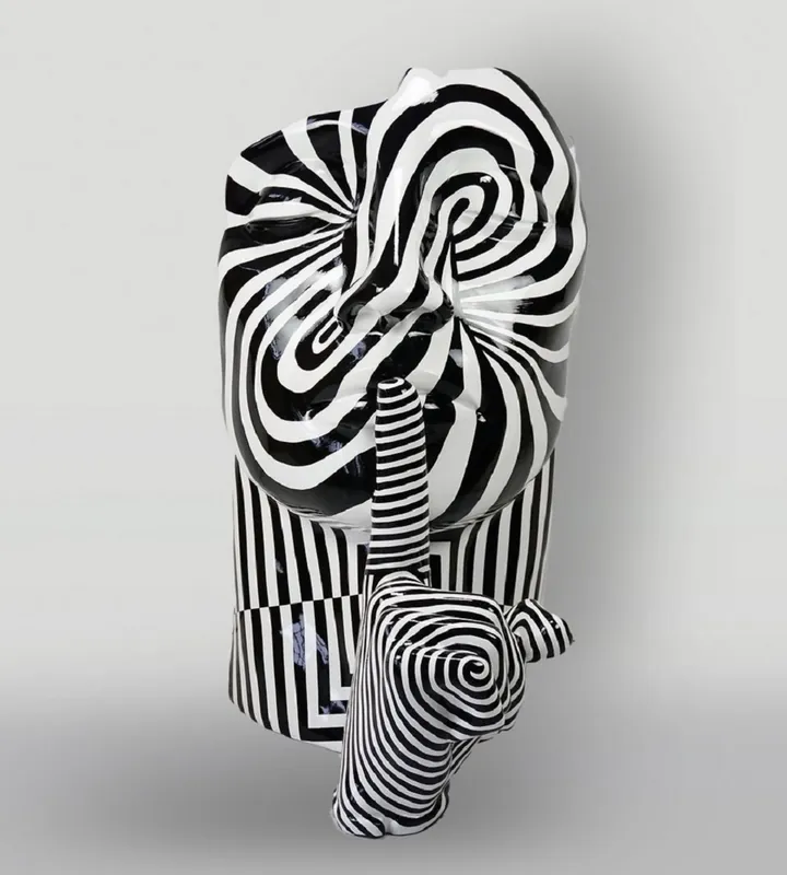 Casa Padrino sculpture décorative XXL blanc / noir H. 140 cm - Peint à la main Preisknaller