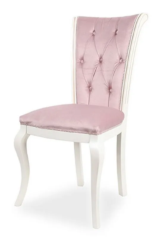 Casa Padrino chaise de salle à manger baroque de luxe rose / blanc H. 103 cm - Meubles de style baroque Abverkauf
