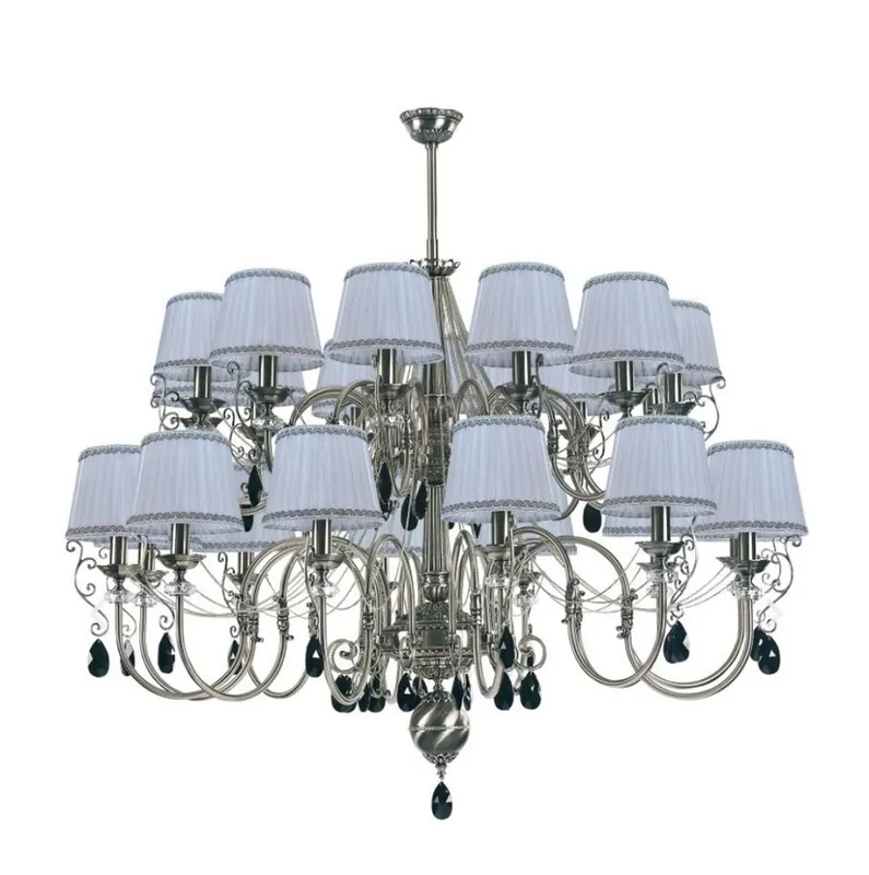 Casa Padrino lustre baroque de luxe en cristal argent / noir / blanc Ø 130 x H. 115 cm Preis Gesenkt