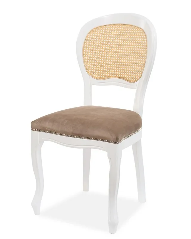 Casa Padrino chaise de salle à manger baroque de luxe marron / naturel / blanc H. 97 cm Expressversand