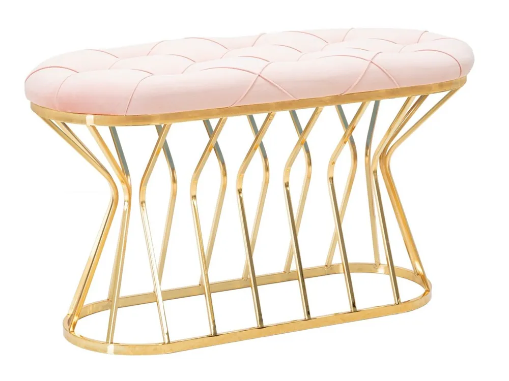 Casa Padrino banc de luxe rose / or 91 cm - Intérieur de luxe Highlight