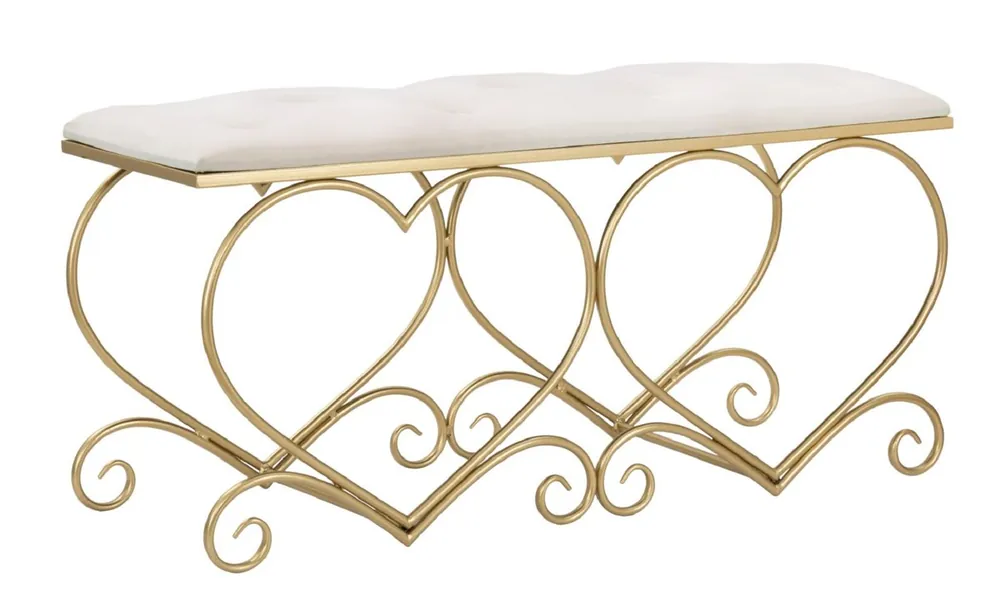 Casa Padrino banc de luxe crème / or 105 cm - Meubles de salon & chambre Schnäppchen