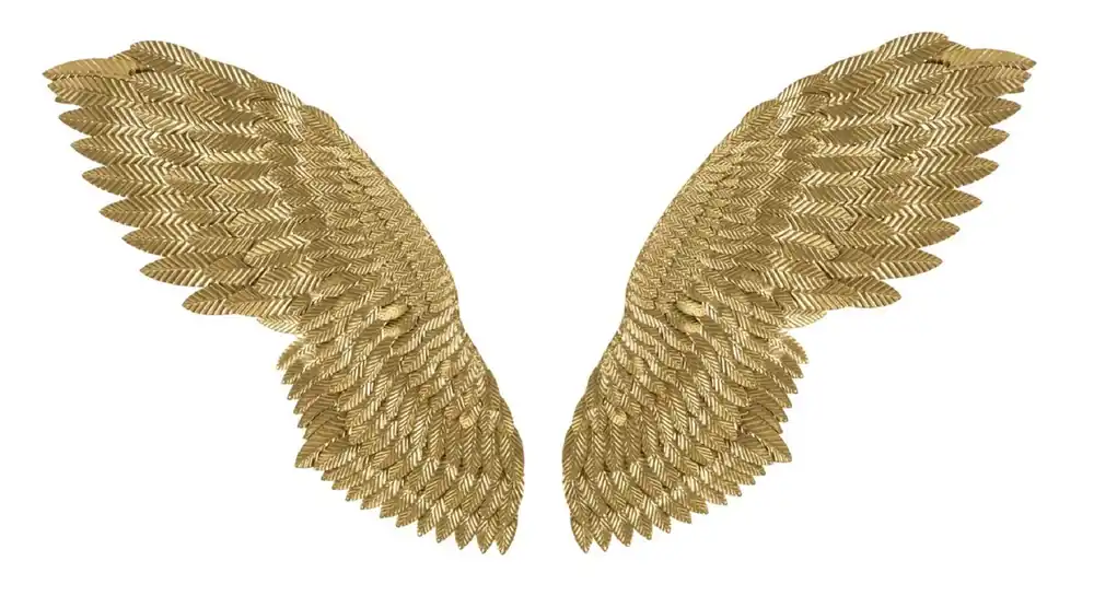 Casa Padrino ensemble d'ailes de décoration murale en métal de luxe or 146 cm Top-Seller
